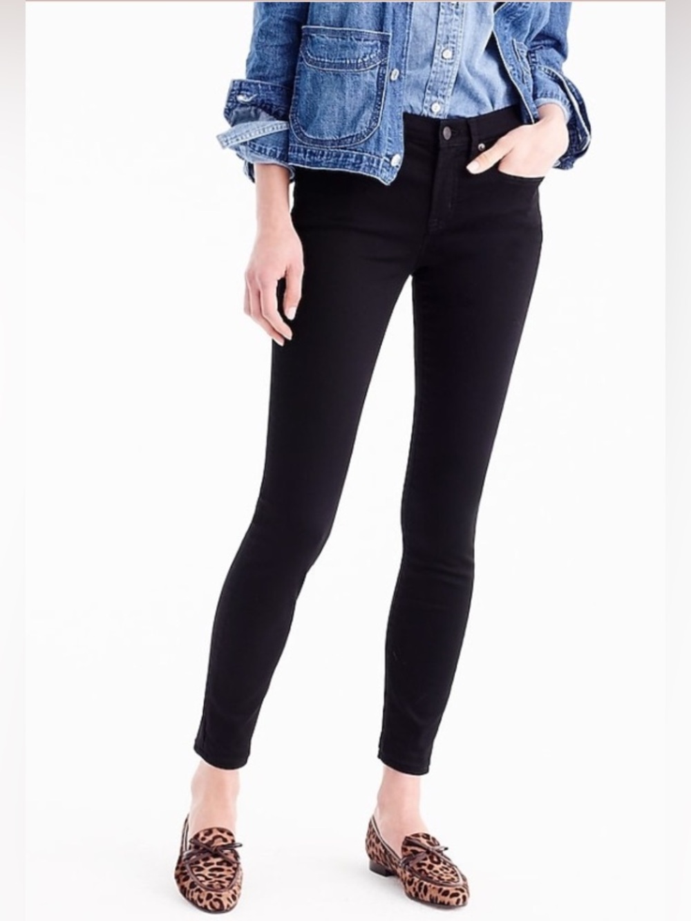 J. Crew Women's Toothpick Jeans High Rise True Black Size 27